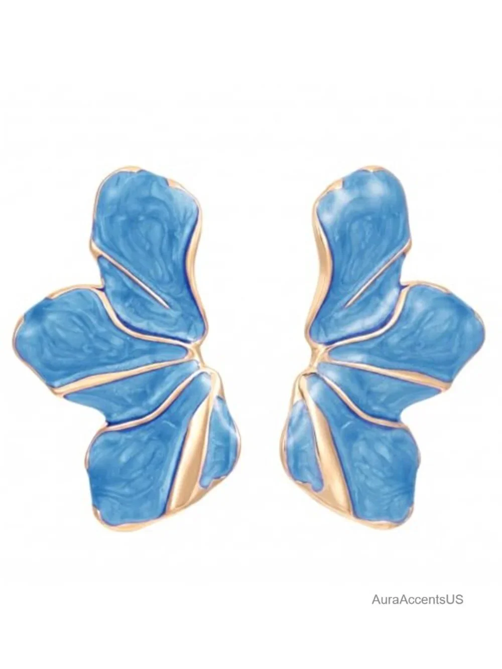 Statement Floral Earrings for Women - Large Irregular Enamel Flower Earrings